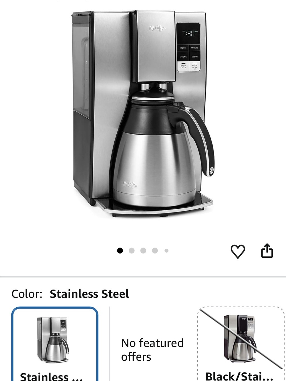 Mr. Coffee Stainless Steel Thermal Coffee Maker